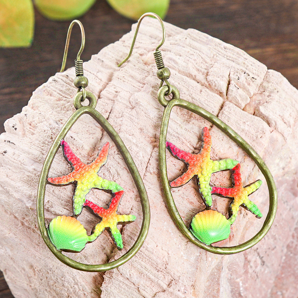 Wholesale Bohemian Tree of Life Tassel Earrings Green Fashion Jewelry Accessory Gift