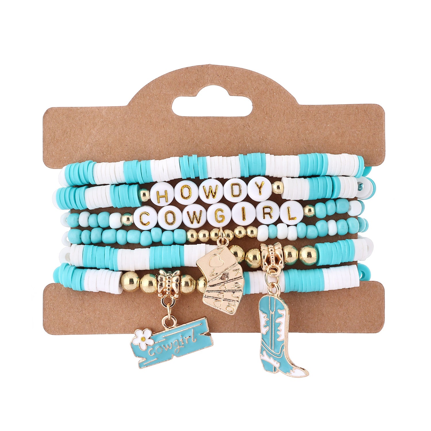Wholesale  Soft clay western Denim style bracelet set