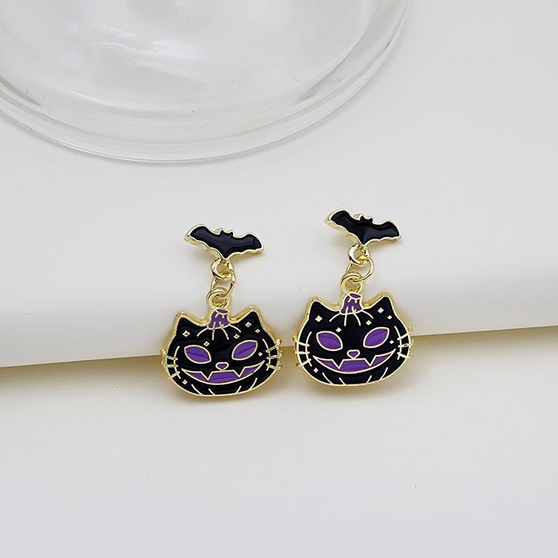 Wholesale Halloween Funny Skull Ghost Cross Earrings ACC-ES-ZhuiWo008