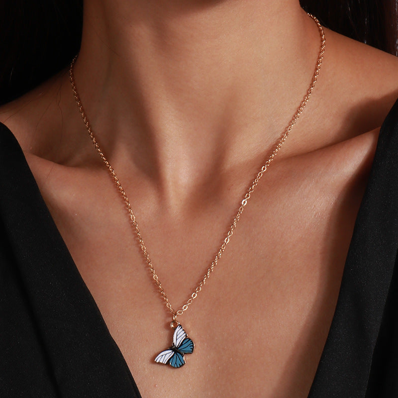 Wholesale Big Eyes Butterfly Pendant Clavicle Necklace ACC-NE-YueSen027