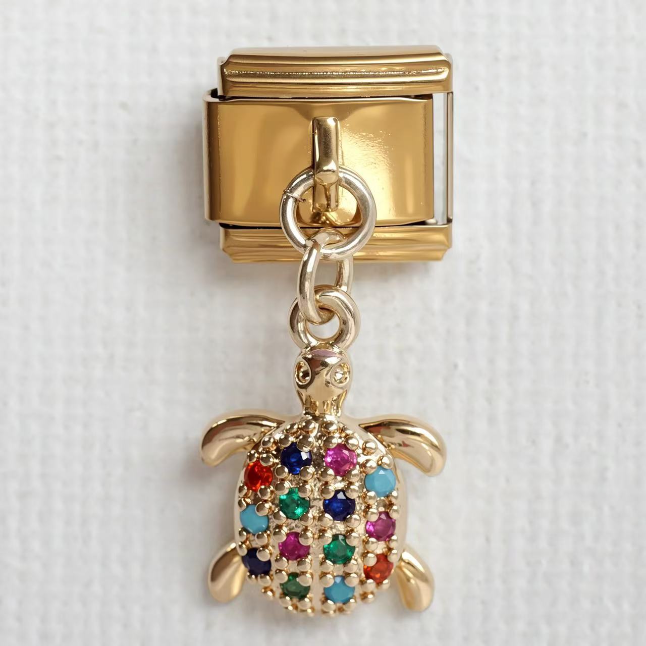 Wholesale Stainless Steel Gold Ocean Style Italian Charm Bracelet Unisex Elastic Jewelry Gift Everyday Wear