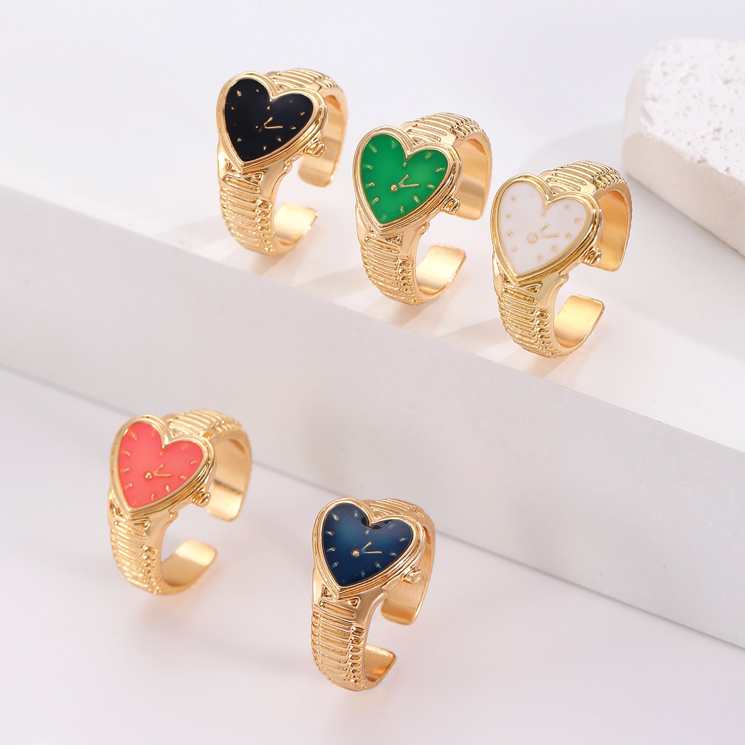 Wholesale love open Small Gold Watch Couple  Ring