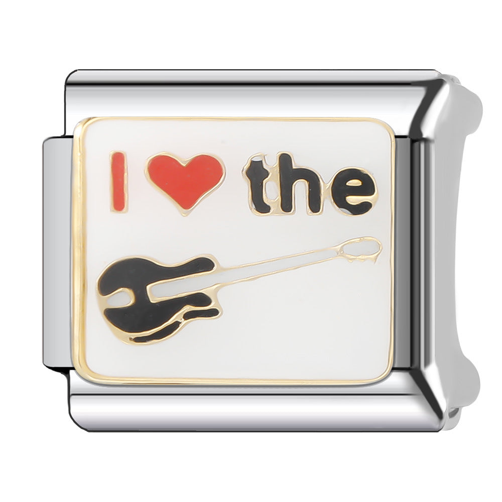 Wholesale Italian Charm Bracelet 9mm DIY English Series Creative Stainless Steel Composable Bracelet