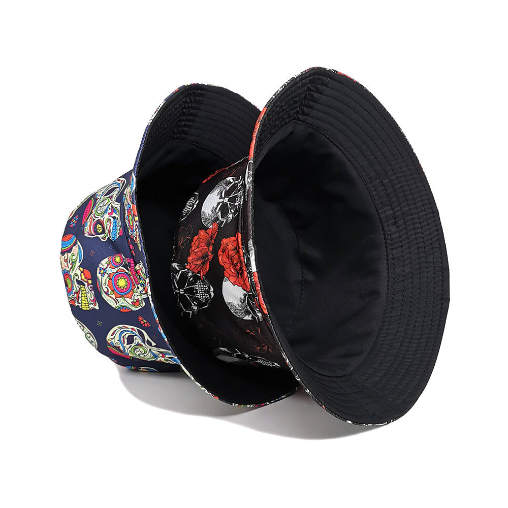 Wholesale  Double-Sided Skull Pumpkin Festival Bucket Hat