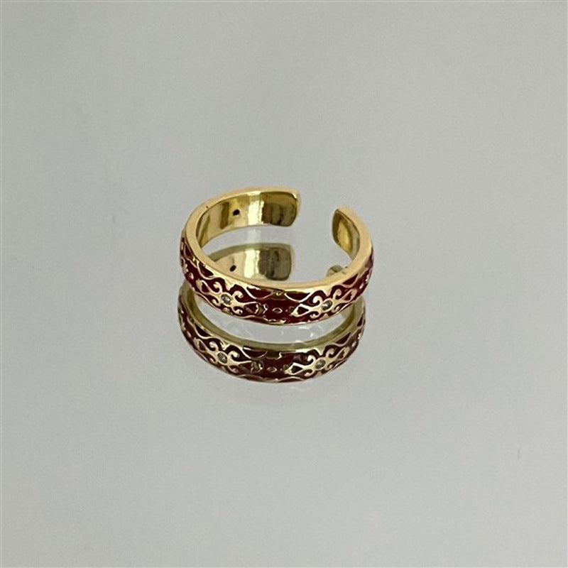 Wholesale  Enamel Star Blue Open Ring Light Luxury Personalized Ring