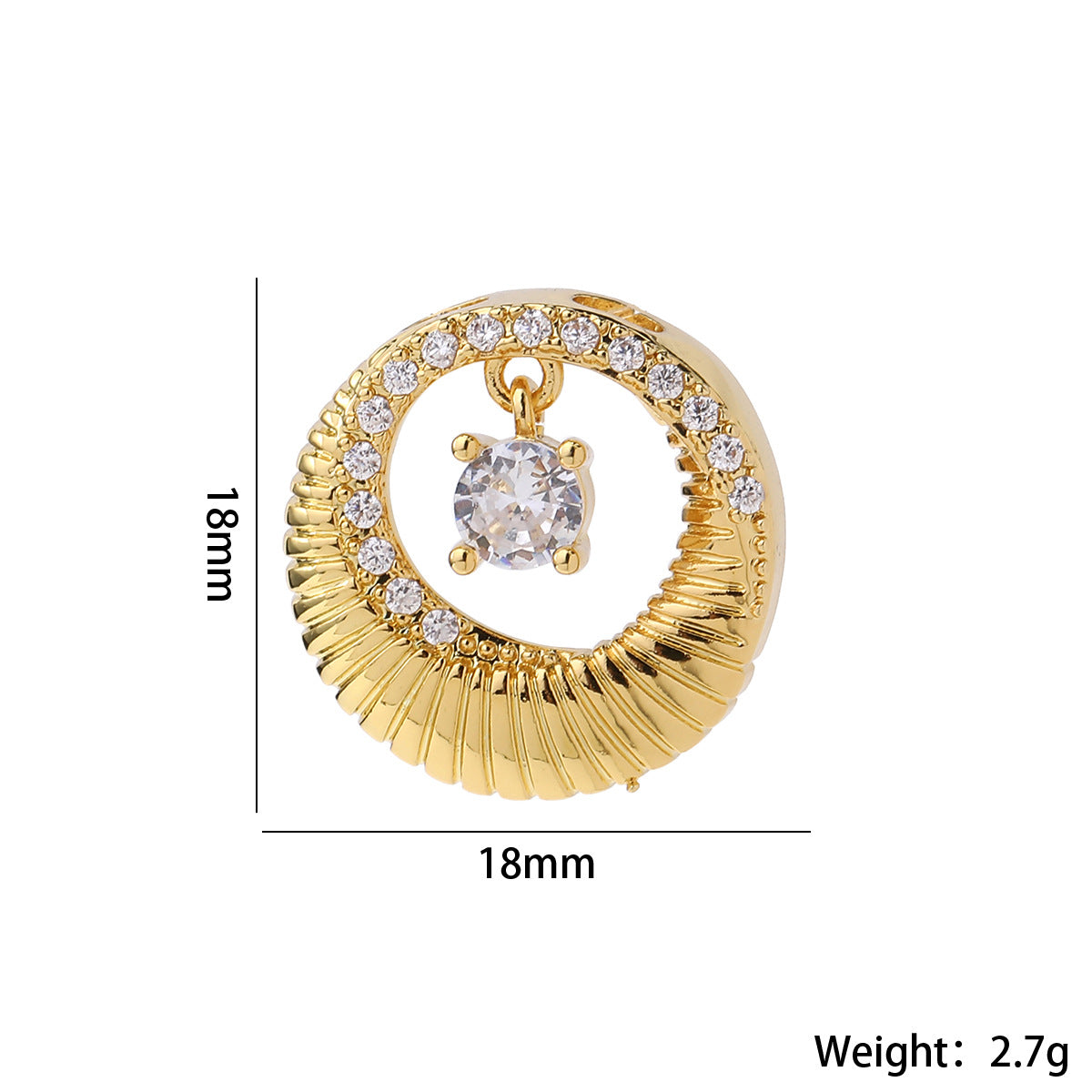 Wholesale Gold Plated Brass Honeycomb Bee Pendant Micro Set Zircon Charm DIY Jewelry Accessory Gift Boutique Resale