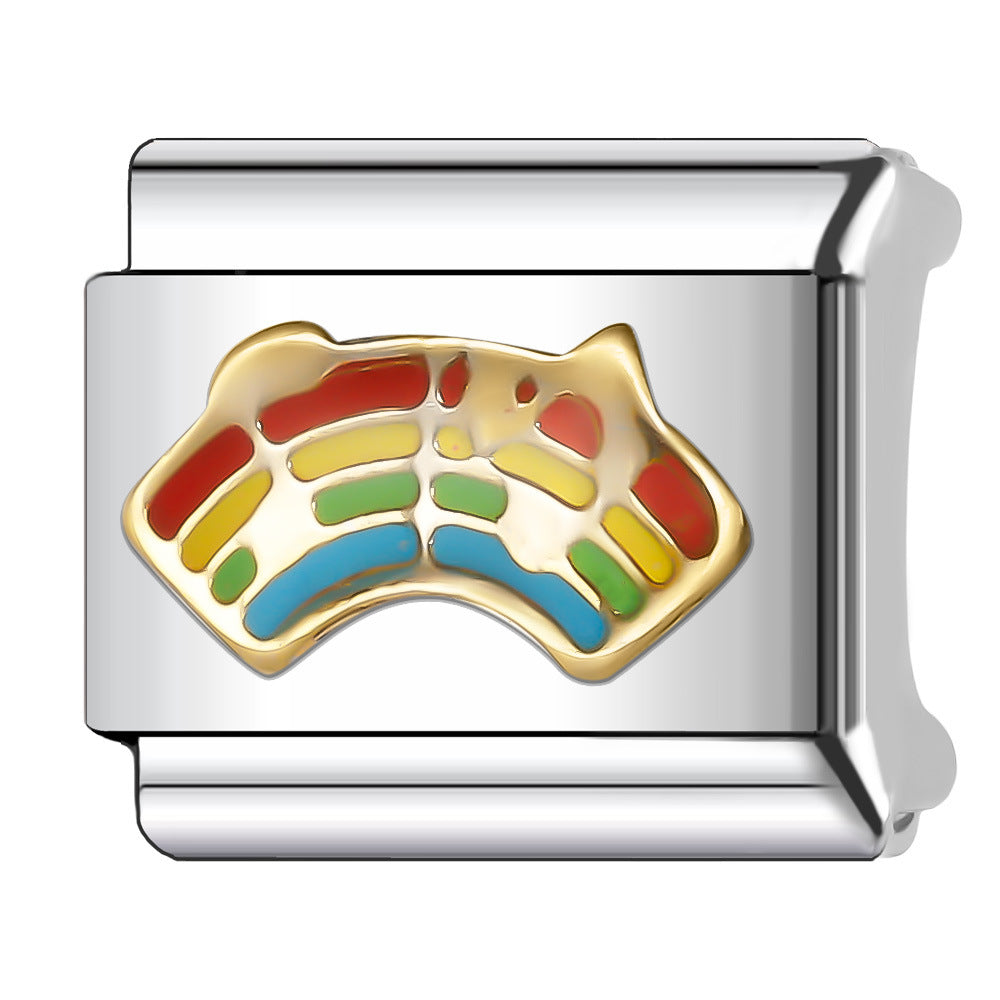 Wholesale Italian Charm Bracelet 9mm DIY Splicing Creative Pattern Stainless Steel Composable Bracelet