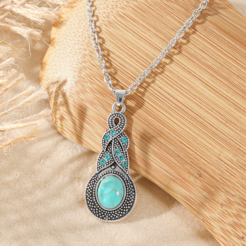 Wholesale Bohemian Heart Drop Pendant Necklace - Ethnic Style Zinc Alloy Inlay for Everyday Fashion Accessory