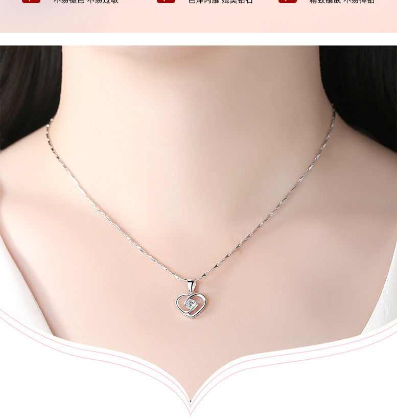 Wholesale S925 Neck Chain Love Heart Shape Necklace