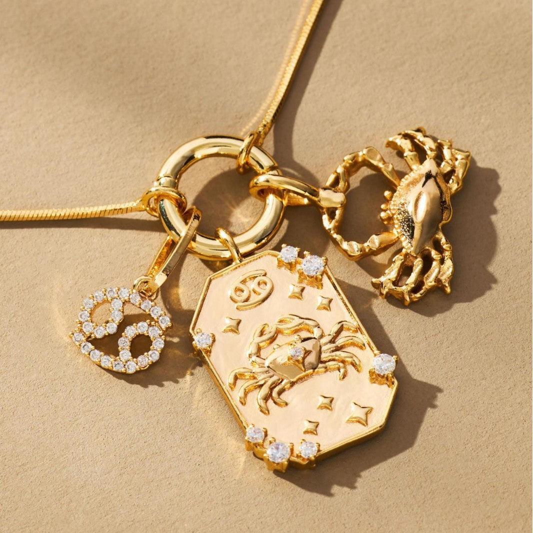 Wholesale 12 Zodiac Pendant Stainless Steel Zircon Necklace