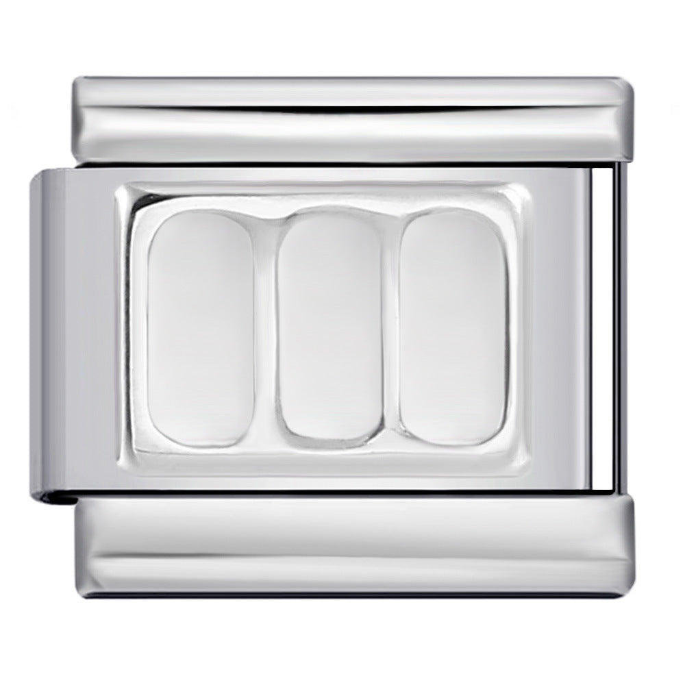 Wholesale 9mm Italian Charm Starter Bracelets DIY square Single Section Creative Stainless Steel Composable Bracelet