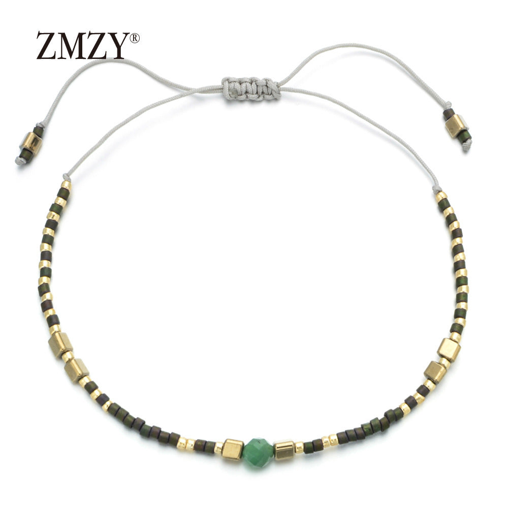 Wholesale Glass Bead Boho Bracelet,  Women' s Adjustable Sliding Beaded Jewelry,  Handmade Fashion Accessory