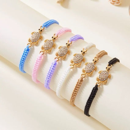 Wholesale Women S Beach Surf Woven Rope Bracelet With Sea Turtle Shell Charms Everyday Jewelry Accessory Travel Gift