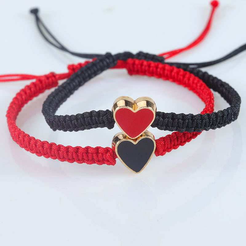 Wholesale Adjustable Surfer Hand Rope Love Shape Couple Bracelet