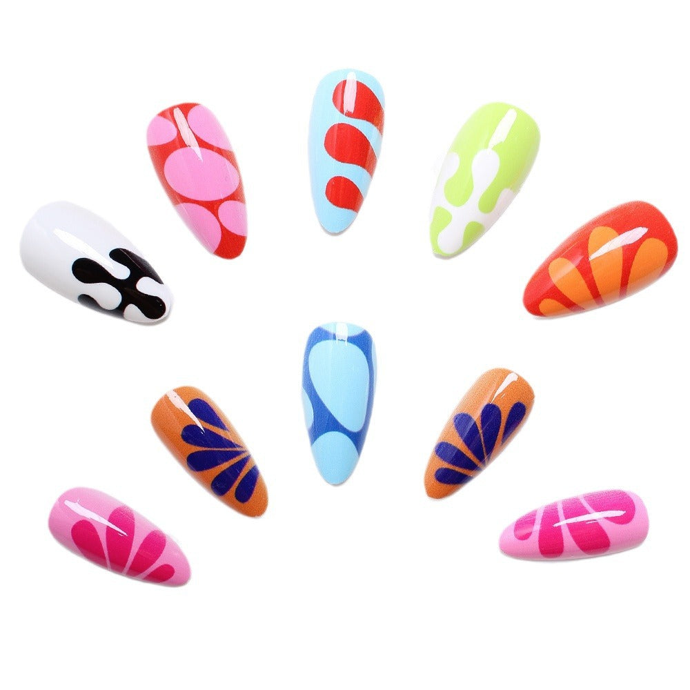 Wholesale 24 Pieces/box Press-on Nails Kits Nail Stickers ACC-NS-XingNai012