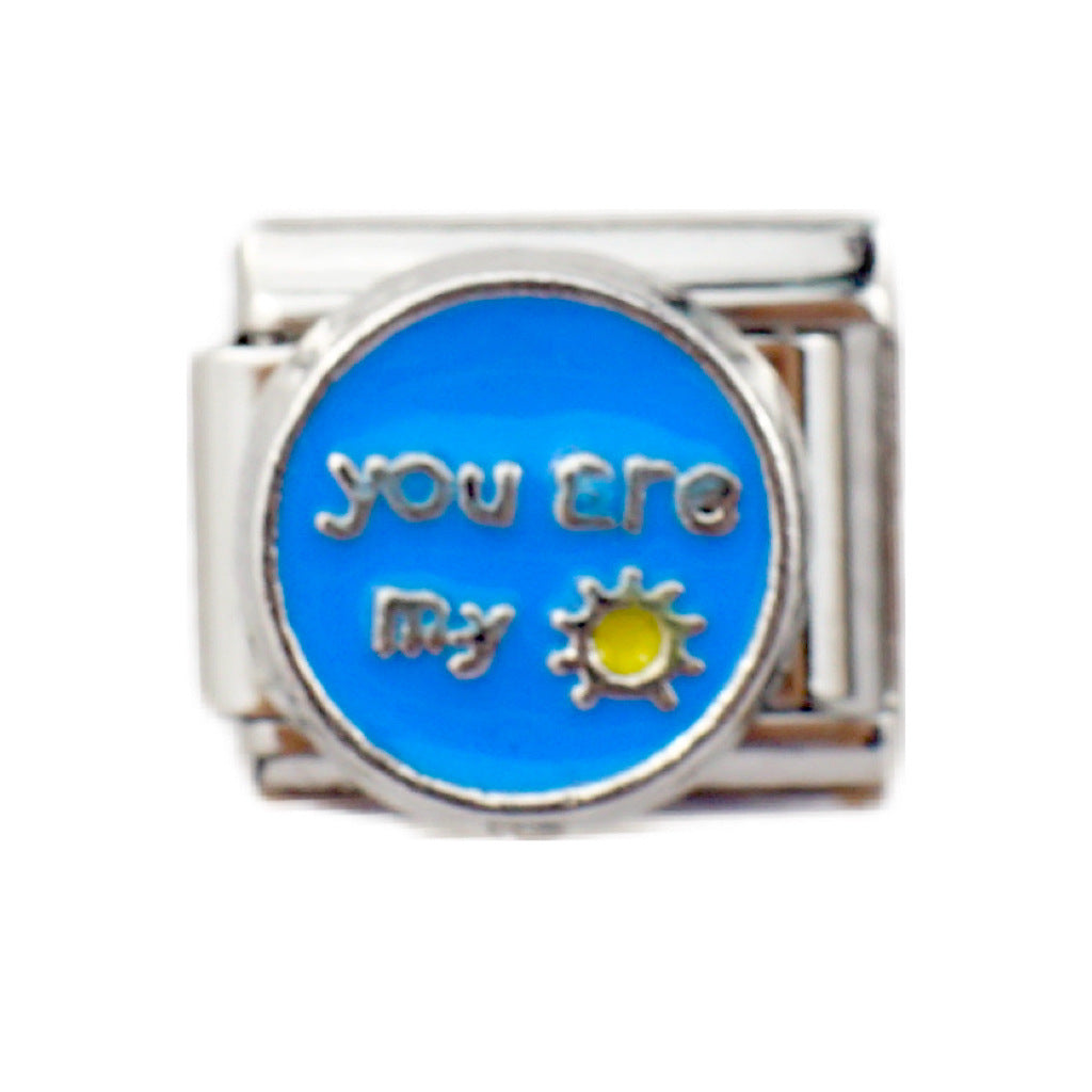 Wholesale 5pcs Italian Charm Bracelet 9mm DIY Splicing Creative Pattern Stainless Steel Composable Bracelet