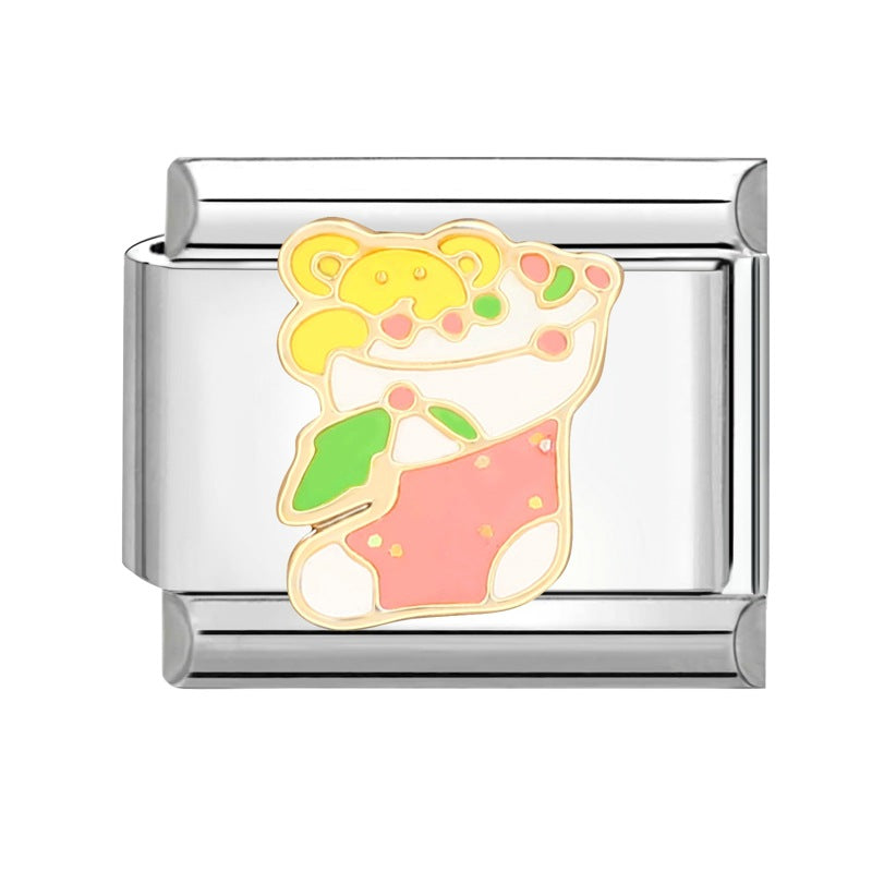 Wholesale Italian Charm Bracelet 9mm DIY Splicing Cartoon Cute Titanium Steel Composable Bracelet