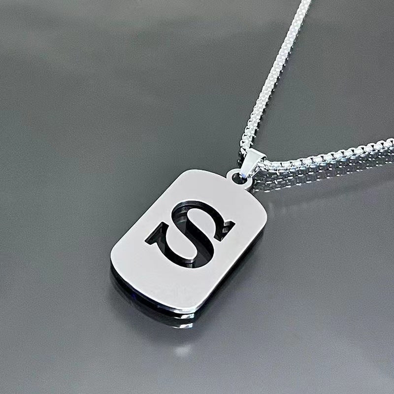 Wholesale  26 English letter necklace titanium steel chain