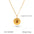 Wholesale  inlaid tiger's eye stone sunflower titanium steel pendant gold non-fading necklace