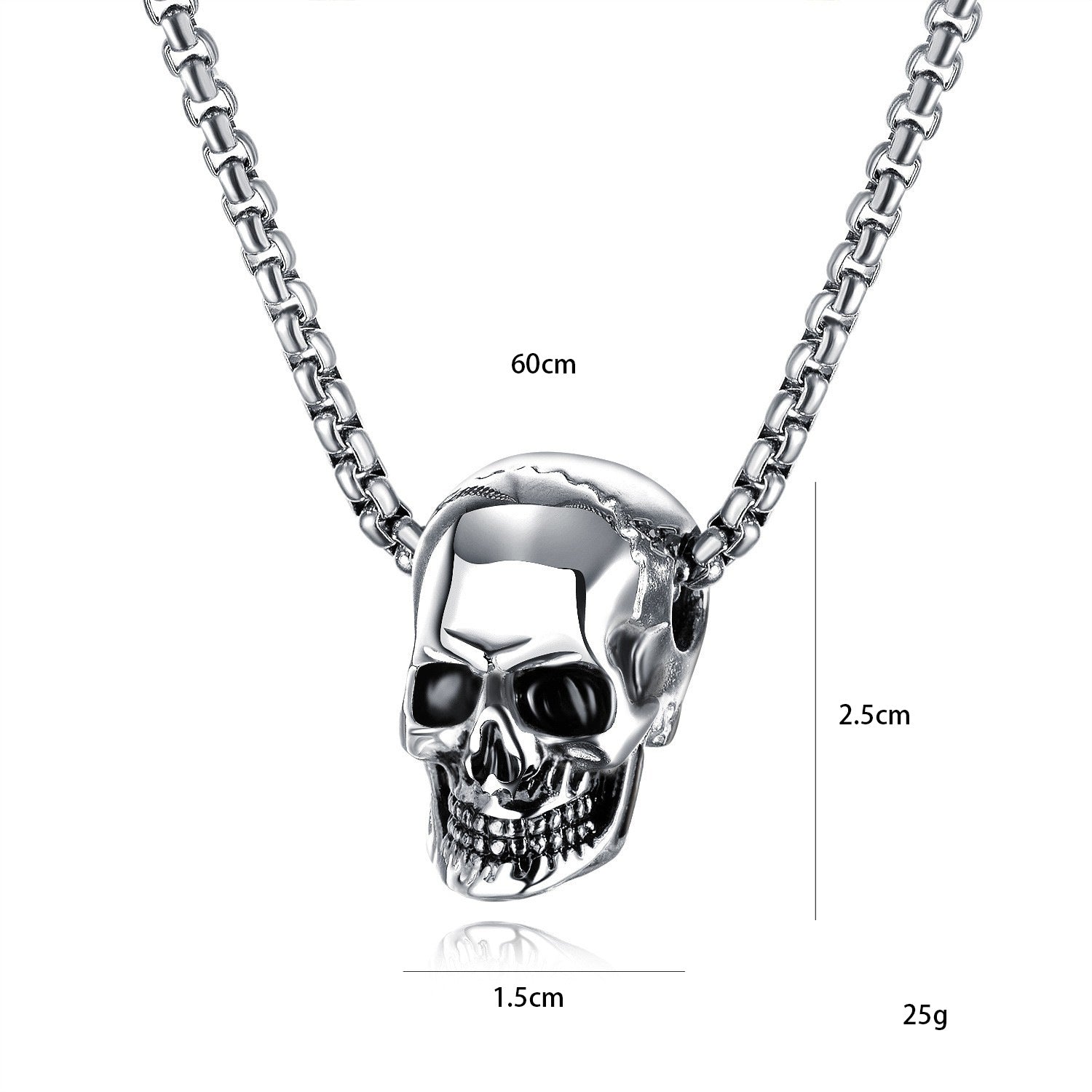 Wholesale titanium steel skull men's necklace