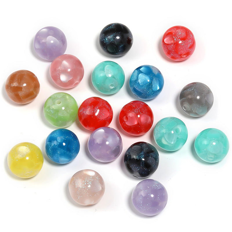 Wholesale 50pcs 16mm Love Resin Round Beads Multicolor Straight Hole Beads Diy Loose Beads ACC-BDS-BLG040 ACC-BDS-BLG040