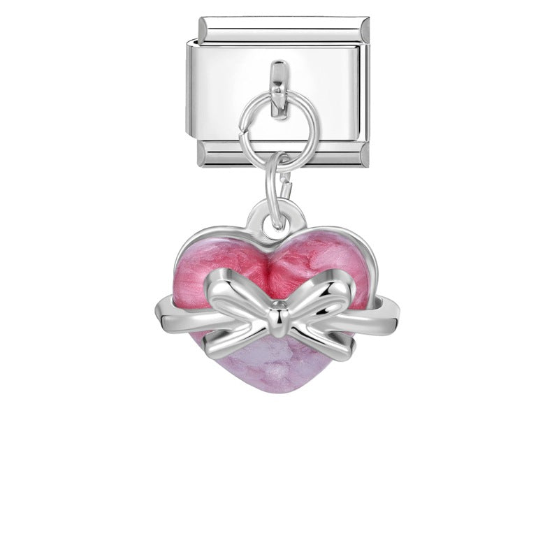 Wholesale Italian Charm Bracelet 9mm DIY Splicing Colorful Silver Pendant Stainless Steel Composable Bracelet