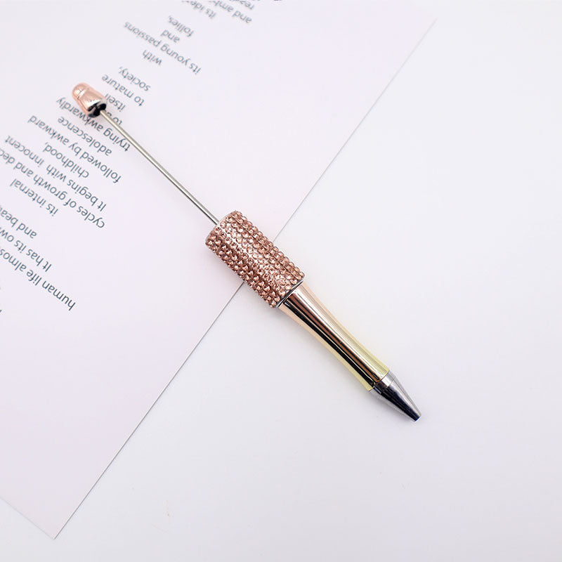 Wholesale Beadable Pens Colorful Rhinestone Beaded Pen AB Color Diamond Gradient UV Plating Pen ACC-PN-CY006