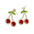 Wholesale Red rhinestone cherry drop earrings