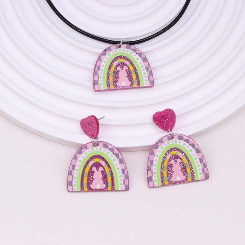 Wholesale Acrylic Easter Bunny Egg Earrings