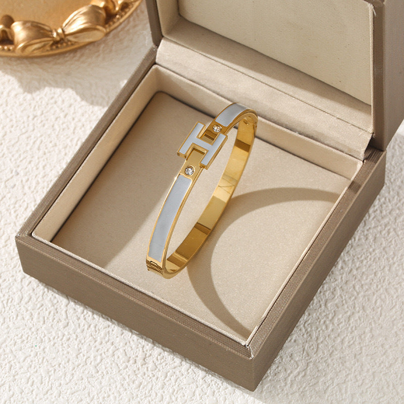 Wholesale Stainless Steel Enamel Letter Bracelet ACCVIP-BT-KuCai008