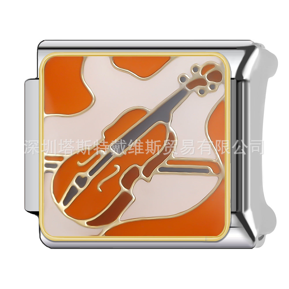 Wholesale 9mm Italian Charm Starter Bracelets DIY square Single Section Creative Stainless Steel Composable Bracelet