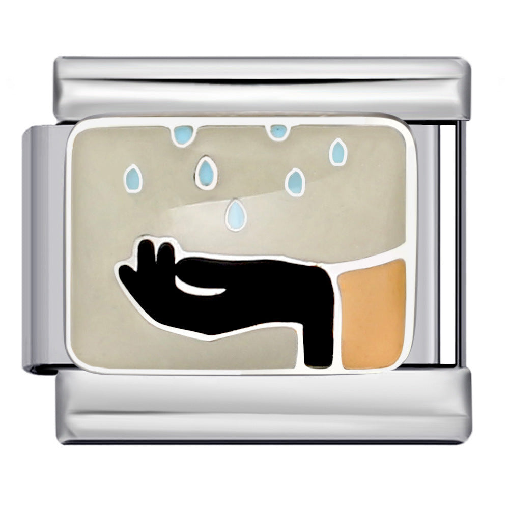 Wholesale 2pcs/pack  Italian Charm Bracelet 9mm DIY Splicing Creative Pattern Stainless Steel Composable Bracelet