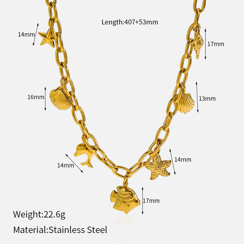 Wholesale Stainless Steel Marine Series High-End Necklace