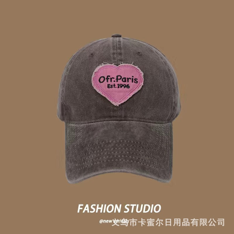 Wholesale Retro Cotton Love Heart Hat Soft Top Baseball Cap ACC-HT-KME007