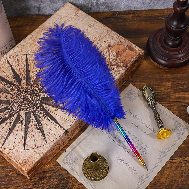 Wholesale Rainbow Color Feather Ballpoint Pen