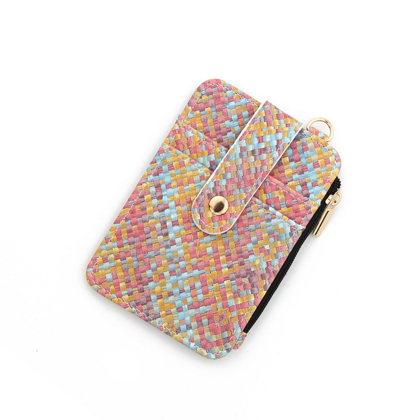 Wholesale Silicone DIY Woven Pattern Folding Card Bag Wristlet Keychain