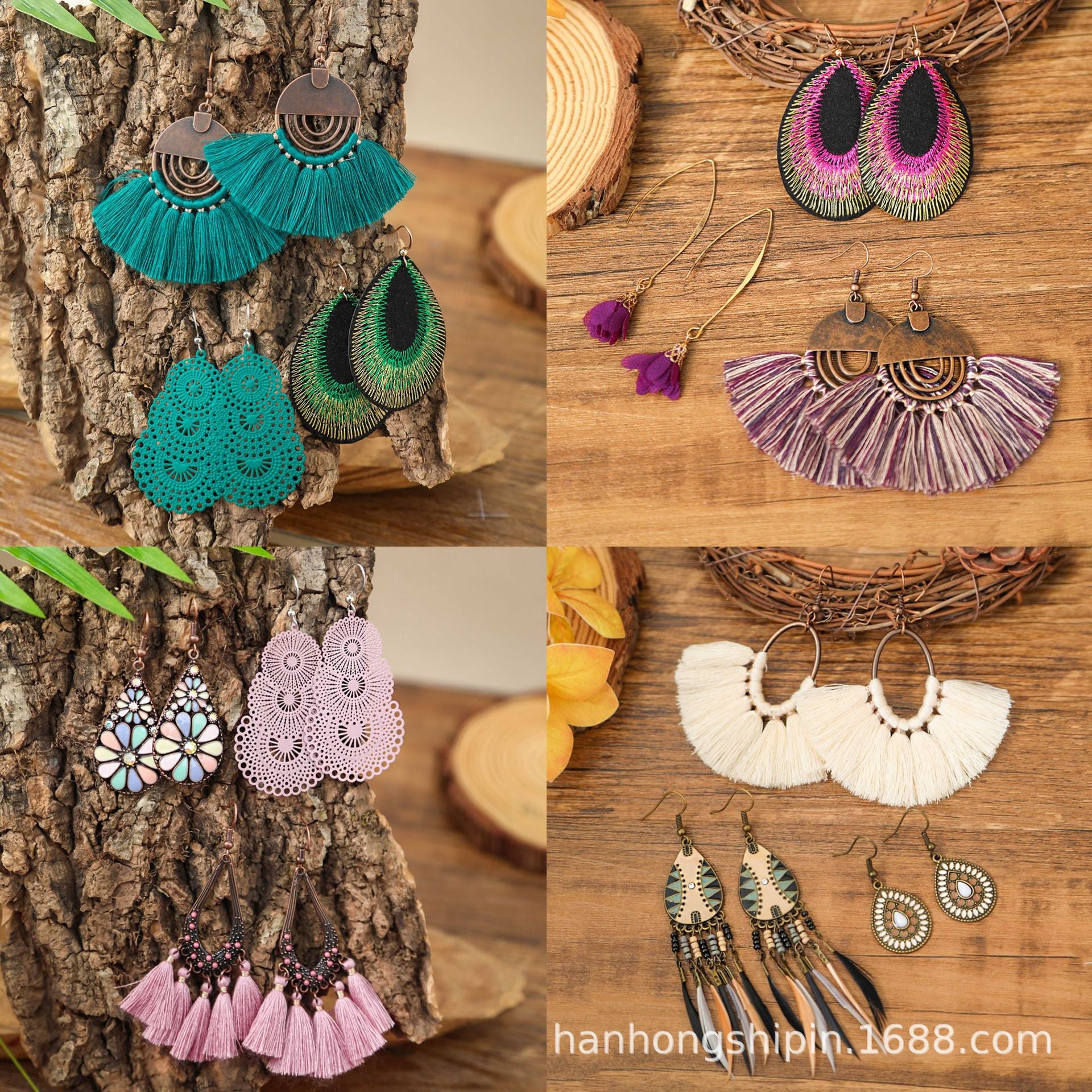 Wholesale Zinc Alloy Ethnic Style Hand woven Earrings Fashion Accessory Gift