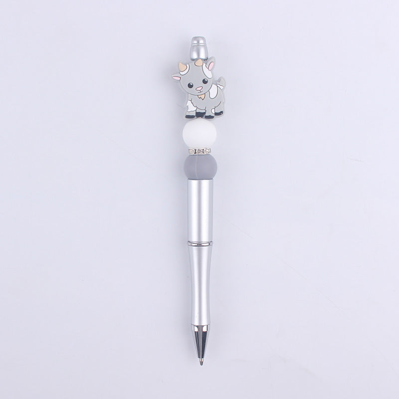 Wholesale  creative  cartoon animal cow silicone beads beaded pen