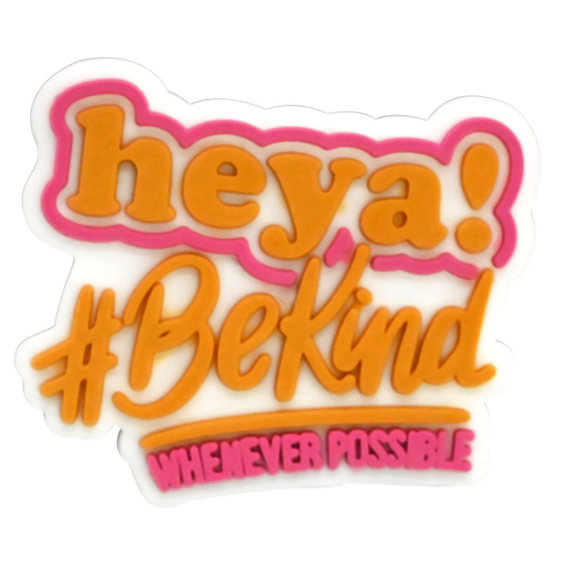 Wholesale Random 100pcs Cartoon Letter PVC Soft Rubber Shoe Buckle Decoration ACC-SC-RYY064