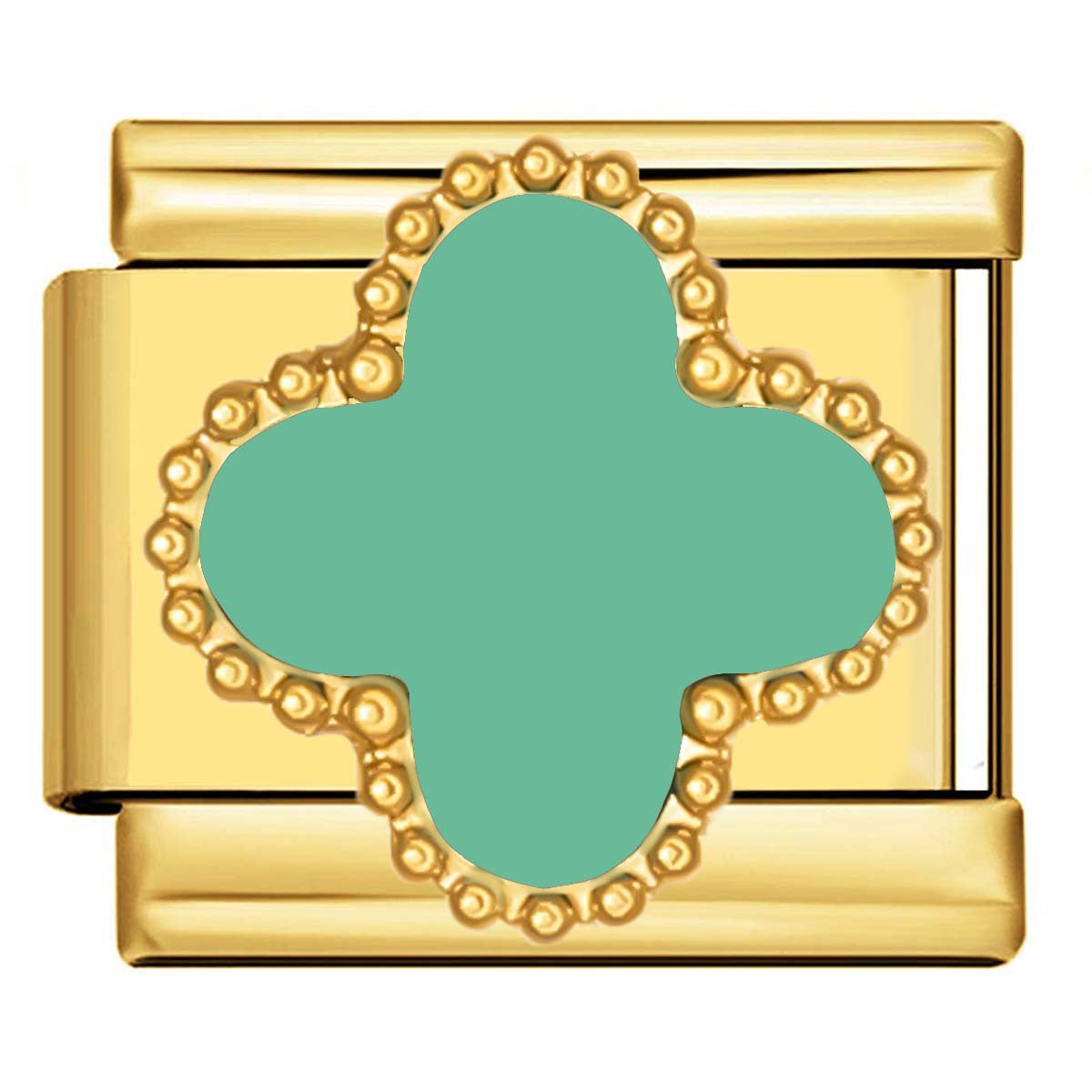 Wholesale Italian Charm Four-leaf Clover Titanium Steel  Matching ing DIY Charms