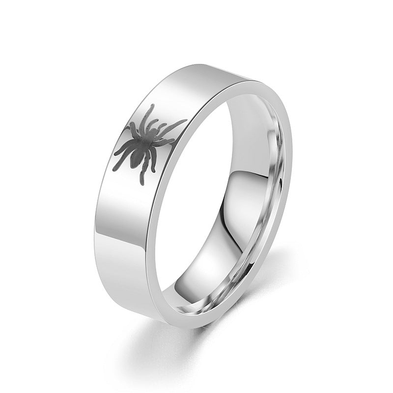 Wholesale  Titanium Steel Ring Spider Web Couple Ring