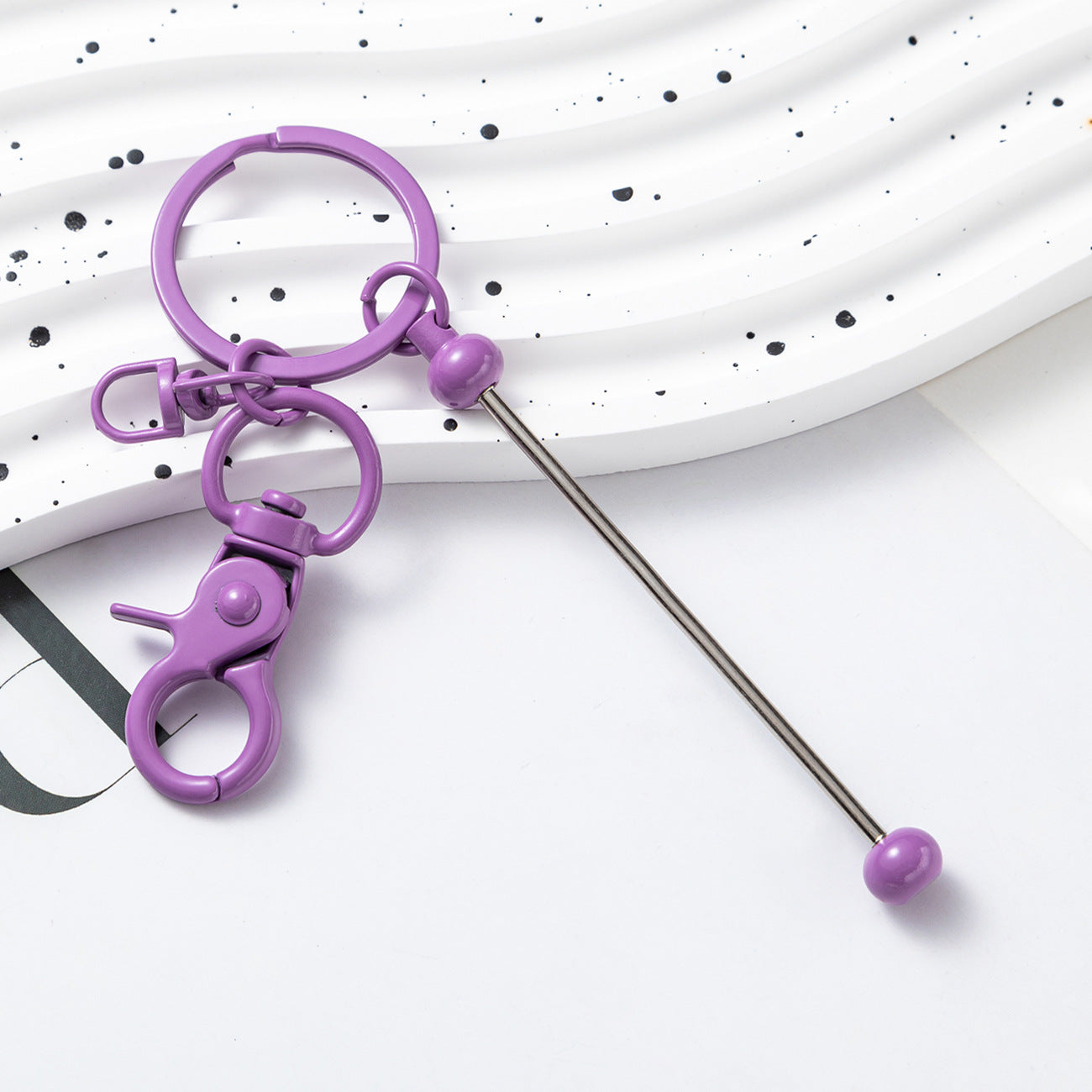 Wholesale Beadable Keychains Gradient Color DIY Beaded Keychains ACC-KC-HuaH009