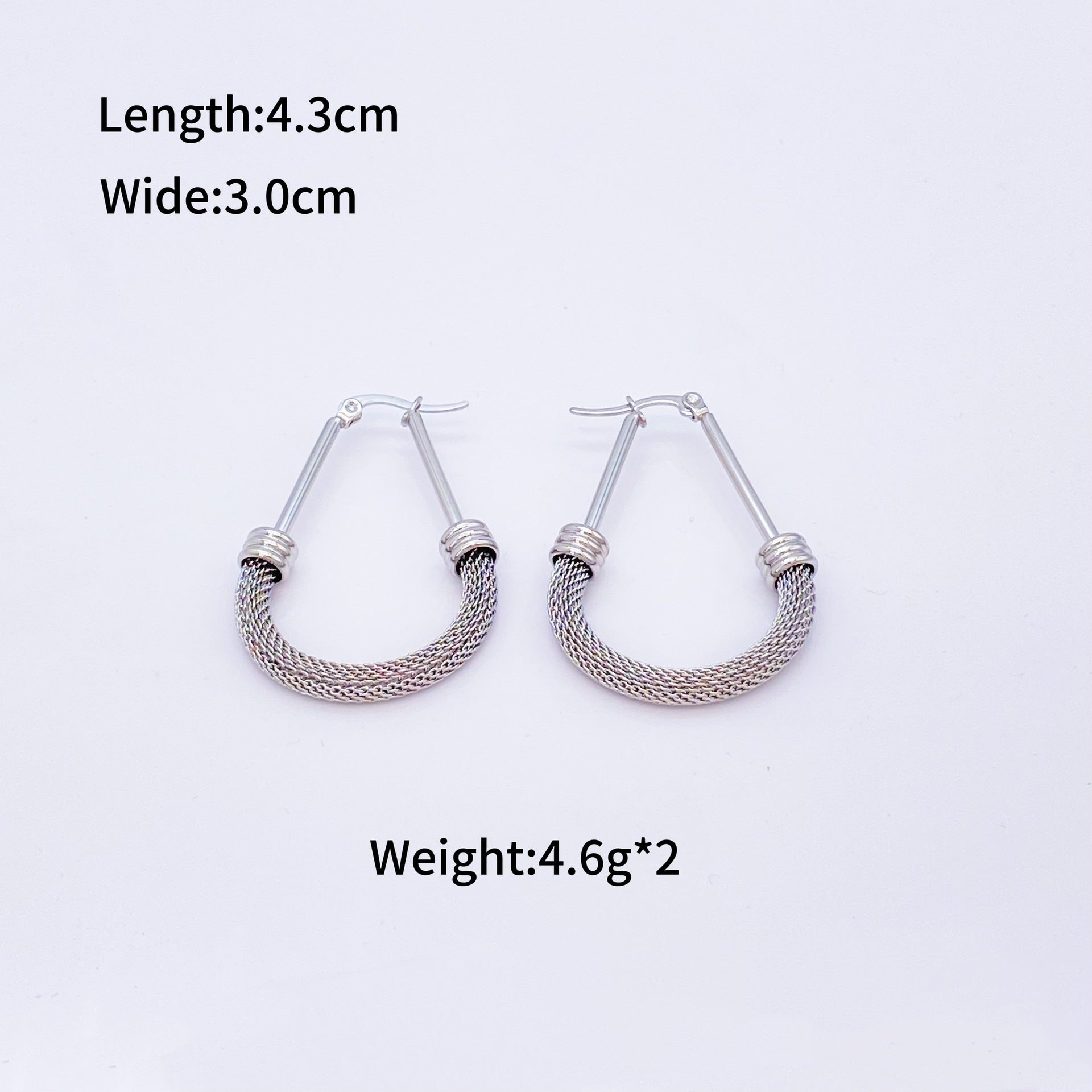 Wholesale Stainless Steel Titanium Steel Circle Halfnet  Earrings