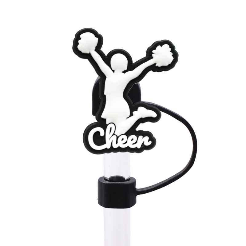 Wholesale Random 100pcs Cheerleading Series 8/10mm PVC Soft Straw Tube Cap