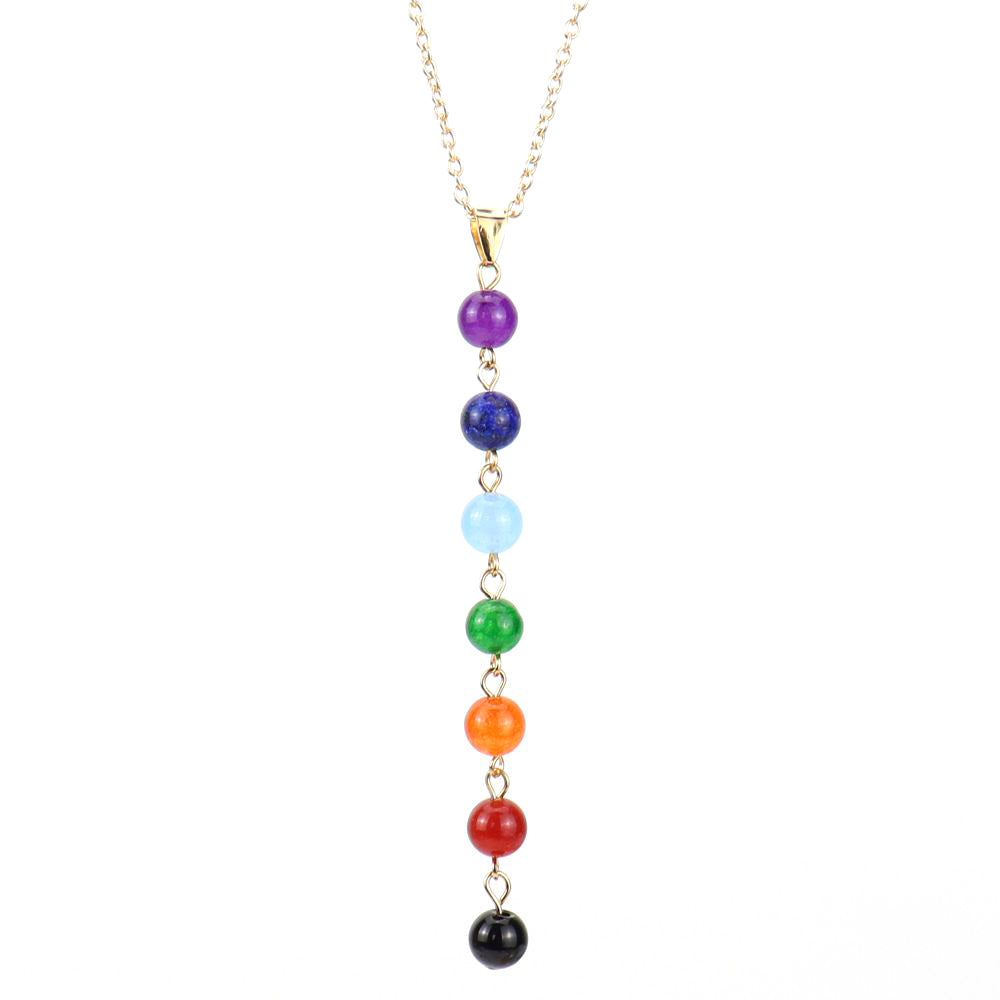 Wholesale  handmade natural stone multicolor agate colorful beads necklace
