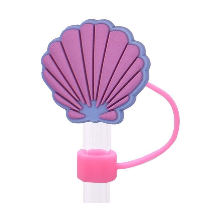 Wholesale Random 100pcs Cute Colorful Shell Straw Cover 10MM Straw Tube Cap