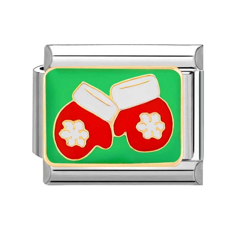 Wholesale Italian Charm Bracelet 9mm DIY Splicing Christmas Stainless Steel Composable Bracelet