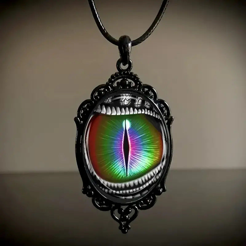 Wholesale Gothic Punk Victorian Style Devil Eye Pendant Necklace Jewelry Accessory Gift