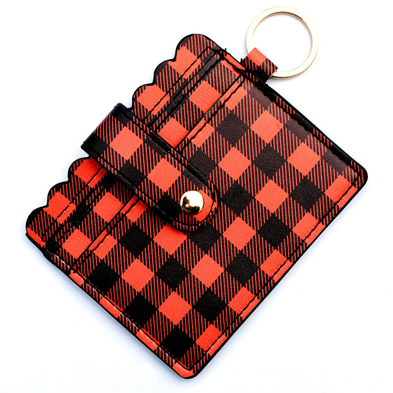 Wholesale Western Style Leopard Plaid Flower Card Holder Keychain ACC-KC-QiuXue001