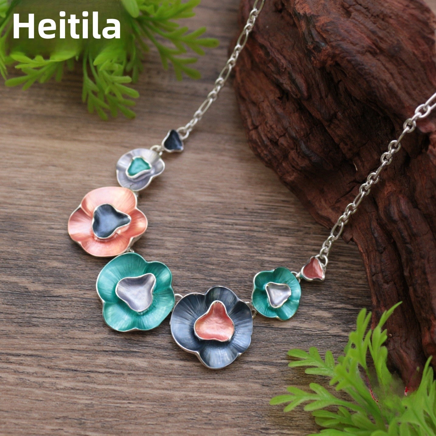 Wholesale Enamel Geometric Flower Necklace  Zinc Alloy Jewelry